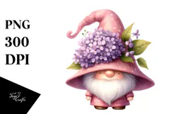 Cute Gnome with Lilac Poket PNG Product Image 1