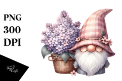 Cute Gnome with Lilac Poket PNG Product Image 1