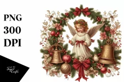 Christmas Angel Vintage Digital Painting Product Image 3