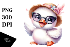 Watercolor Cute Baby Swan PNG Product Image 1