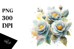 Golden Camellia Made of PNG Product Image 1