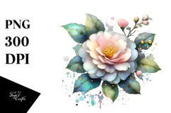Golden Camellia Made of PNG Product Image 1