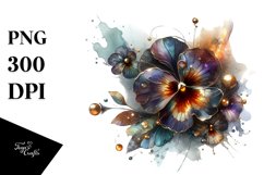 Shiny Pansy Made of Shiny Material | Sublimation Clipart Product Image 1
