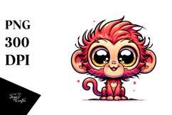 Colorful Monkey Baby Creazy Hair | Clipart Product Image 1