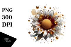 Abstract Sunflower Watercolor Splash PNG Product Image 1