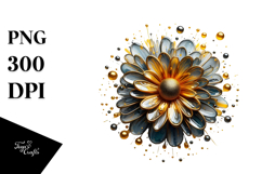 Abstract Sunflower Watercolor Splash PNG Product Image 1
