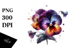 Glossy Pansy Splash | Sublimation Clipart Product Image 1