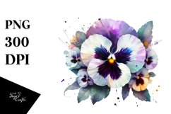 Glossy Pansy Splash | Sublimation Clipart Product Image 3