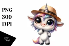 Watercolor Unicorn Big Eyes Hat Goofy Smile Product Image 3