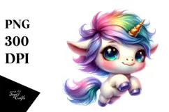 Jumping Baby Unicorn PNG Product Image 1