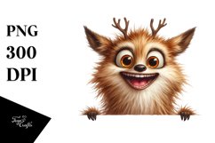 Crazy Funny Deer Art | Sublimation | Clipart Product Image 1