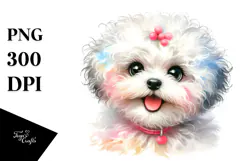 Happy Baby Bichon Frise PNG Product Image 1