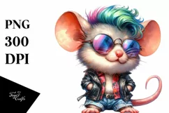 Watercolor Mouse Portrait, Transparent PNG Product Image 1