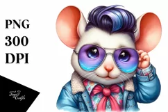Watercolor Mouse Portrait, Transparent PNG Product Image 3