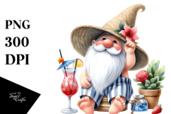 Gnome Drinking Cocktail, PNG Product Image 1