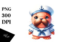Sailor Suit Walrus Clipart Product Image 4