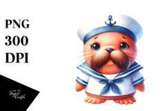 Sailor Suit Walrus Clipart Product Image 1