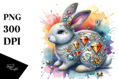 Colorful Bunny Diamonds PNG Product Image 1
