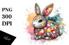 Colorful Bunny Diamonds PNG Product Image 1