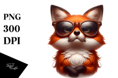 Expressive Cartoon Fox Sunglasses PNG Product Image 1