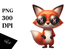 Expressive Cartoon Fox Sunglasses PNG Product Image 1
