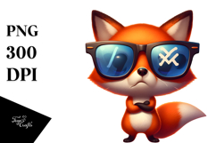 Expressive Cartoon Fox Sunglasses PNG Product Image 1