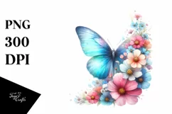 Vibrant Watercolor Butterfly | Sublimation | Clipart Product Image 1