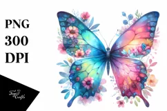 Vibrant Watercolor Butterfly | Sublimation | Clipart Product Image 3