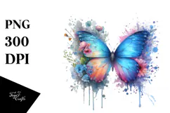 Digital Painting Butterfly Splashes PNG Product Image 1