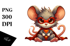 Cute Mouse with Superhero Cape, High-Res PNG Product Image 1