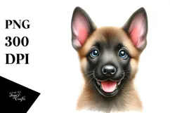 Watercolor Baby Malinois PNG Product Image 1