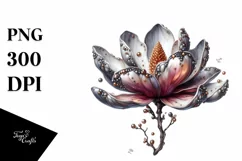 Detailed Magnolia Watercolor Clipart Product Image 1