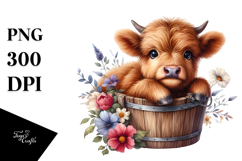 Cute Baby Highland Cow Coming Out, Transparent PNG Product Image 1