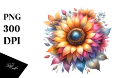 Sunflower Watercolor, High-Res PNG Product Image 1