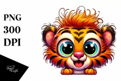 Colorful Baby Tiger | Sublimation Clipart Product Image 3