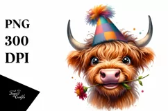 Cow Enthusiastic Highland Cow Party Hat | Clipart Product Image 3