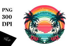 Retro Tropical Rainbow Sunset, 20 oz Tumbler Product Image 1