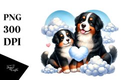 Cute Cloud Bernese Mountain Dog PNG Product Image 1