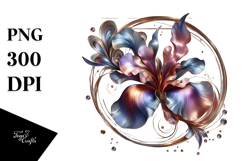 Metallic Glossy Abstract Iris PNG Product Image 1