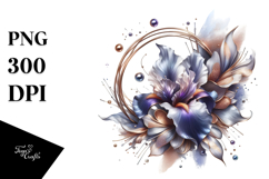 Abstract Shiny Iris Metallic Insertions PNG Product Image 1