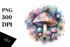 Mystical Celestial Mushroom, Transparent PNG Product Image 1