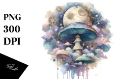 Mystical Celestial Mushroom, Transparent PNG Product Image 1
