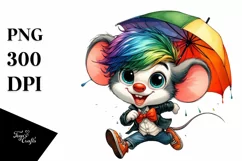Watercolor Mouse Portrait, Transparent PNG Product Image 3