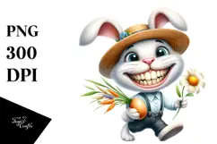 Goofy Bunny with Modern Haircut PNG Product Image 1