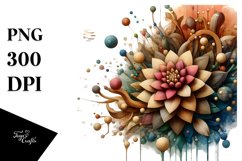 Abstract Stained Watercolor Dahlia Clipart Product Image 3