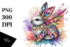 Colorful Diamond Bunny PNG Product Image 1