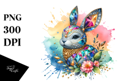 Colorful Diamond Bunny PNG Product Image 1