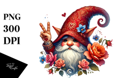 Valentines Gnome Digital Painting Watercolor PNG Product Image 1