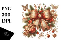 Glittery Christmass Bow PNG Product Image 1