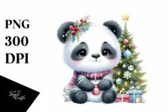 Cute Winter Baby Panda PNG Product Image 3